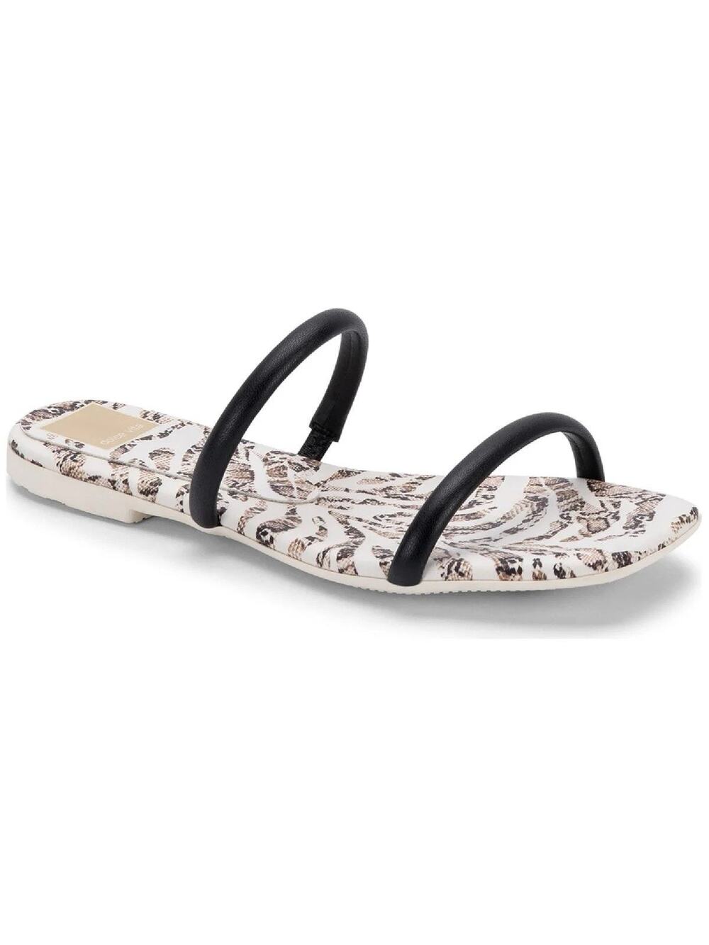 Dolce Vita Women's Lester sandals White Black Flat Strappy 10